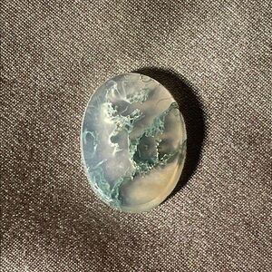 Moss Agate Oval Cabochon - Translucent Green & White 17x12.5mm